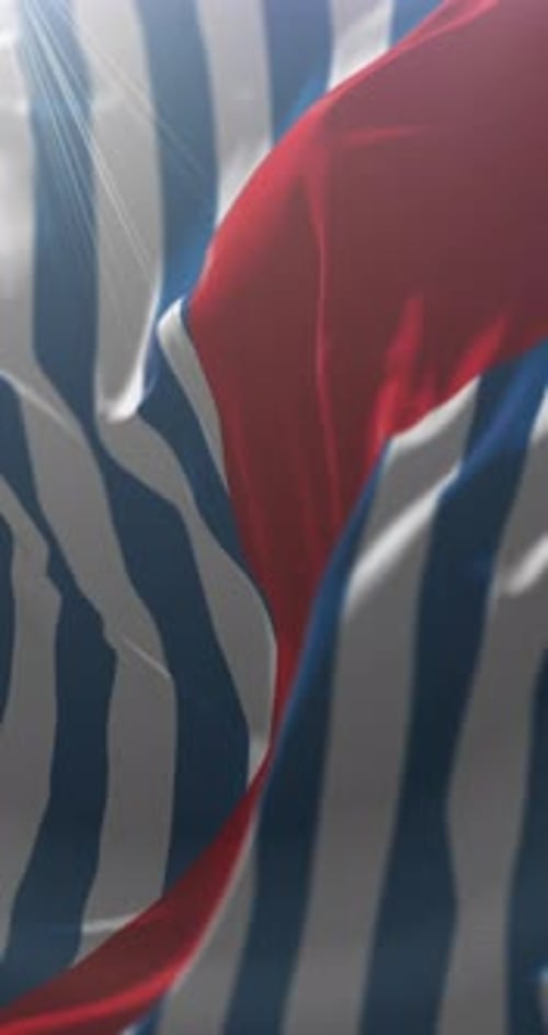 Fluid Vertical Waving Red, White, and Blue Striped Flag Background