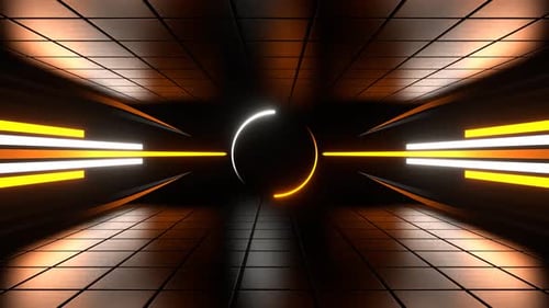 Orange And White Neon Energy Center Background Vj Loop l 4K