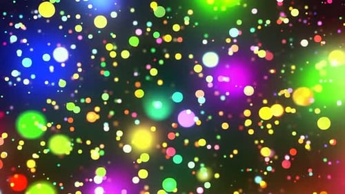 Colorful Festive Glowing Bokeh Light Particles Background