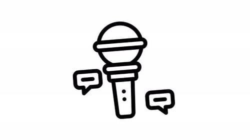 interview line icon animation