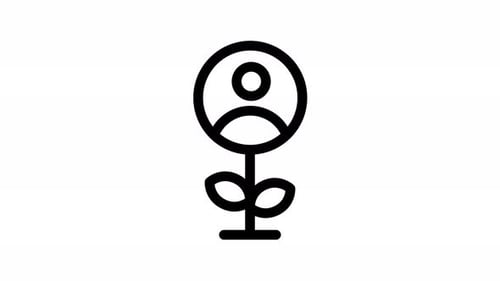 Flat Design User Profile Icon Growth Animation