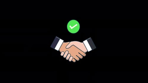Animated Business Deal Confirm Concept Video - Transparent