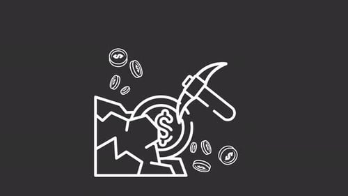 Minería de criptomonedas: ilustración digital de la fiebre del oro