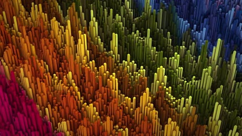 Colorful Abstract Geometric Blocks Waving Animation Loop