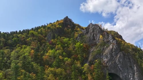 Clouds Passing Over Colorful Mountain Peak Timelapse