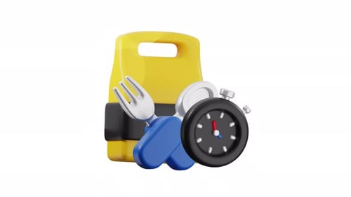 3d Icon Animation Food Delivery Time