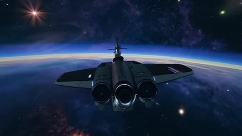 Space Ship And Milky Way Stars Background