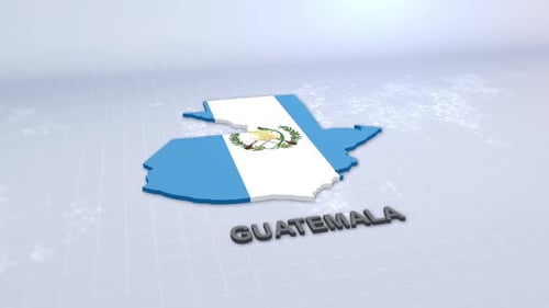 Guatemala Map With Flag