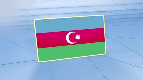 Animated 3D Flag with Golden Metallic Border