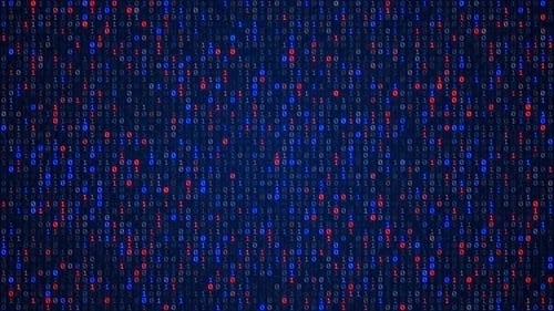 HD Binary Numbers in Futuristic Digital Technology with AI and Data Networks