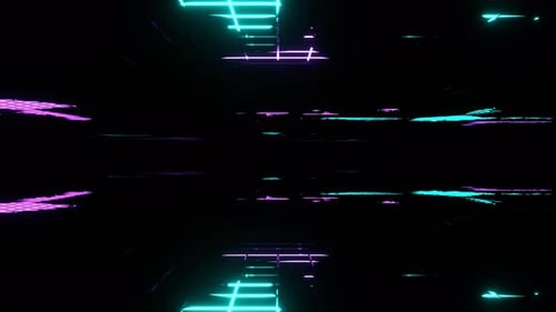 Purple And Turquoise Abstract Chaotic Neon Flashes Background Vj Loop In 4K
