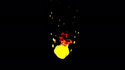 Seamless Fierce Fire Video on Black Screen Background