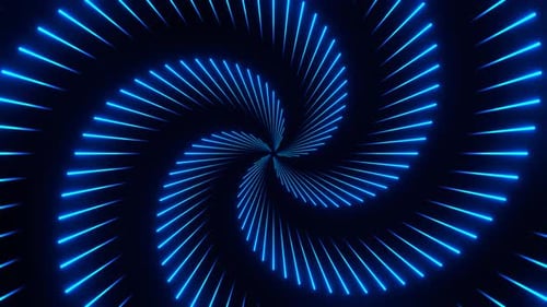 Blauer kreisförmiger Lasershow-Hintergrund Vj Loop In 4K