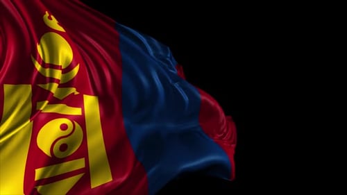 Waving Flag of Mongolia Seamless Loop