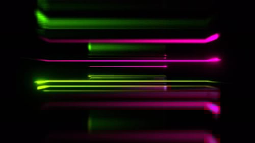 Pink And Green Neon Rectangular Shapes Moving Background Vj Loop In 4K