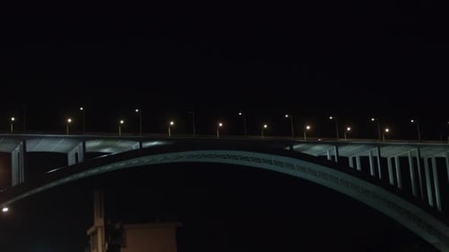 night view of a bridge in porto Portugal