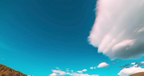 Mountain Meadow Timelapse at the Summer or Autumn Time Wild Nature and Rural Field Clouds Movement