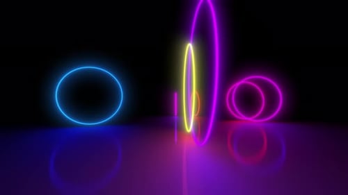 Glowing circles loop 4K
