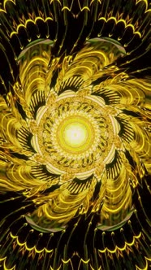 Diseño de mandala ceremonial con bucle sin fisuras diseñado para meditación, yoga, festivales y VJs