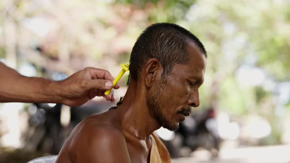 Buddhist Monk Having Head Shaved With Razor, People Stock Footage ft ...