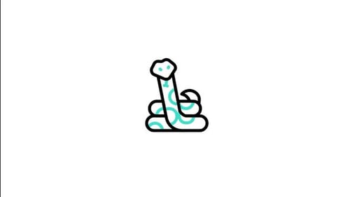 Flat Design Snake Icon Wiggling Animation