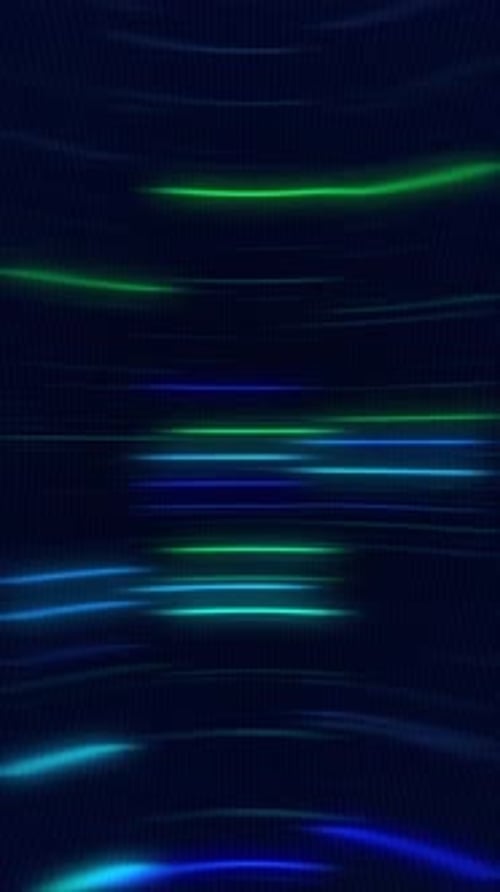 Vertical Video - Blue Green Neon Lines Abstract Cyberpunk Background