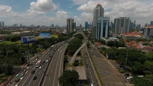 Denkmalstatue Dirgantara, 23. Januar 2017, Landschaft Tugu Pancoran, Stadt Jakarta