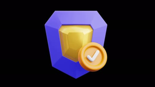 Animated 3D Achievement Badge with Checkmark Icon