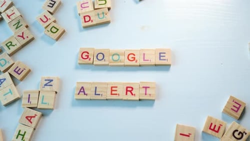 Spelling Google Alerts with Scrabble Tiles