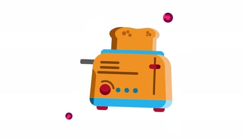 Animated Toaster with Popping Toast Icon