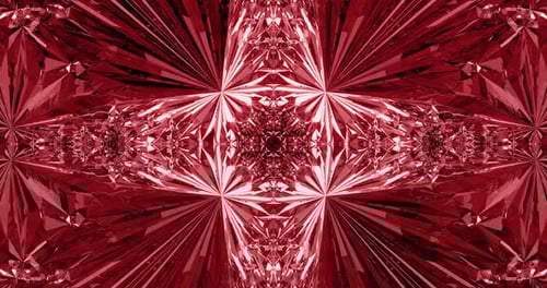 Abstract Red Geometric Kaleidoscope Crystal Loop Background