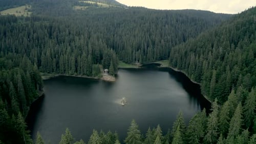 Synevir Lake in Carpathian Mountains