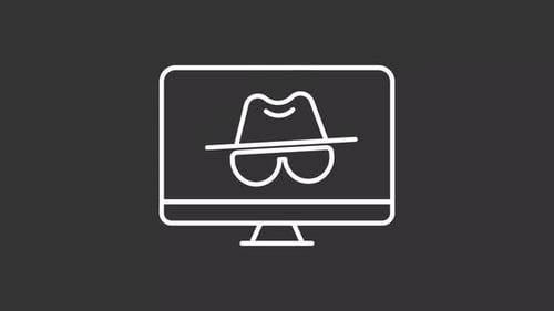Spyware-Animation mit weißen Linien