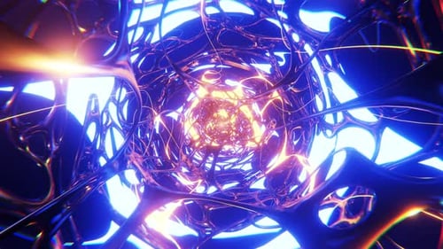 Vol dans un tunnel de science-fiction abstrait, boucle fluide. Graphiques animés futuristes