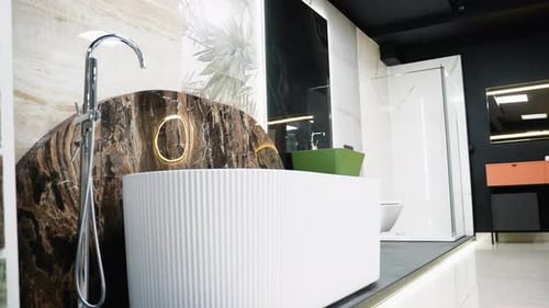 Modern Bathroom Decor in Showroom