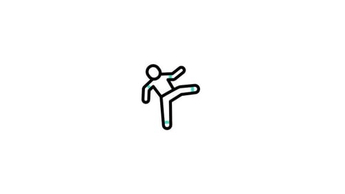 Animiertes Kickbox-Symbol