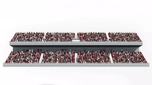 Alpha Channel 3D Crowd on Two Floor Stadium