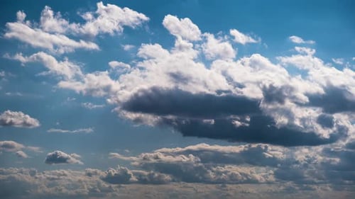 Timelapse of Cumulus Clouds Moving in the Blue Sky
