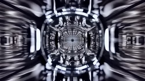 Abstrakte einfarbige Bewegungsschleife mit geometrischer Symmetrie