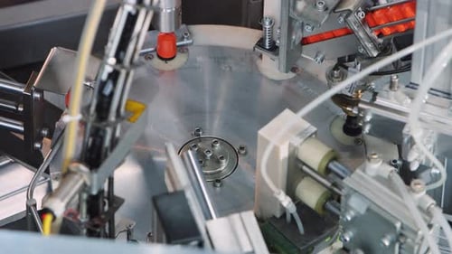 Production of Small Parts Adapters Caps Tips Washer Automatic Factory Line