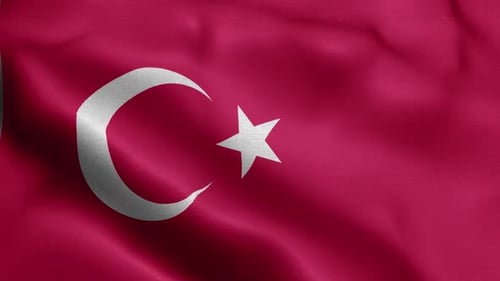 Realistic Waving Turkish Flag Loop Background