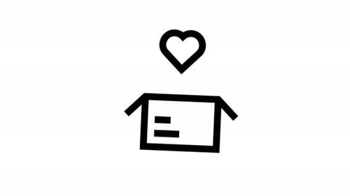 Minimalist Heart Drop into Box Animation