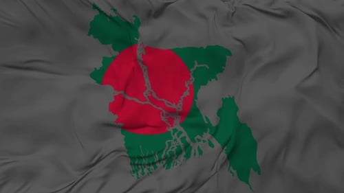 Waving Bangladesh Flag Map Animation With Fabric Effect