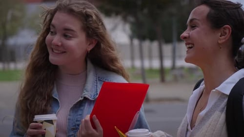 Group Laughing Students Gathered Together Outdoors Multiracial College Classmates Enjoy Recreation