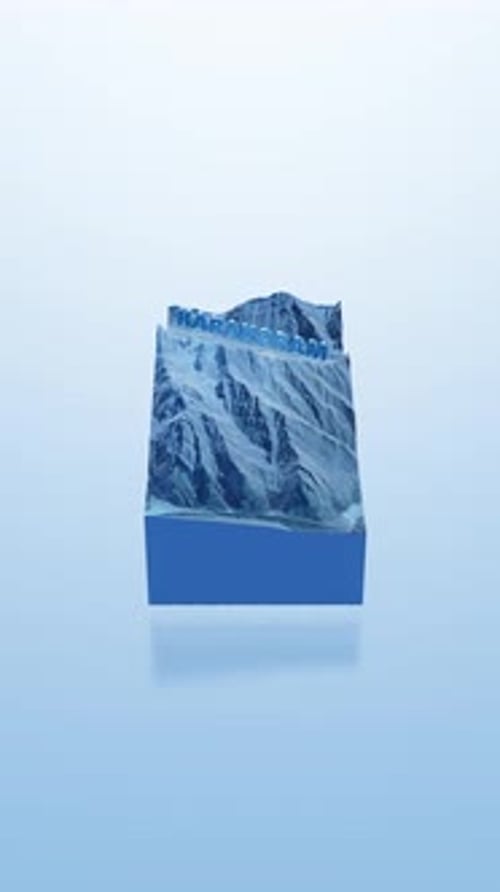 Rotation 3D du sommet du Karakoram, boucle verticale sans soudure de 4 K