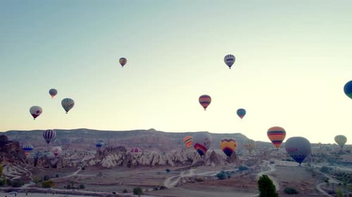 Hot Air Balloons Soaring Over Cappadocia at Sunrise