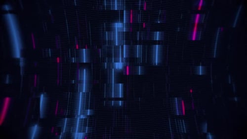 Futuristic Data Stream Glitch Loop Background