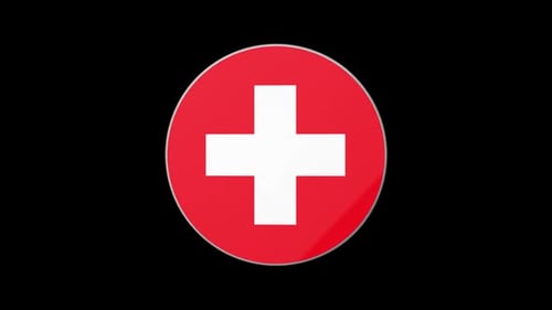 3D Animated Switzerland Flag Spinning Loop