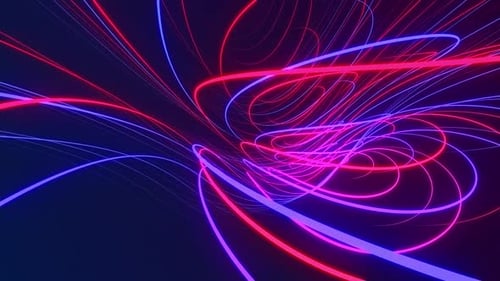 Glowing Neon Light Beams Abstract Background