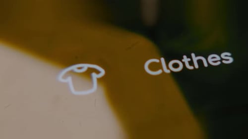 Categoria de roupas no aplicativo de orçamento e despesas